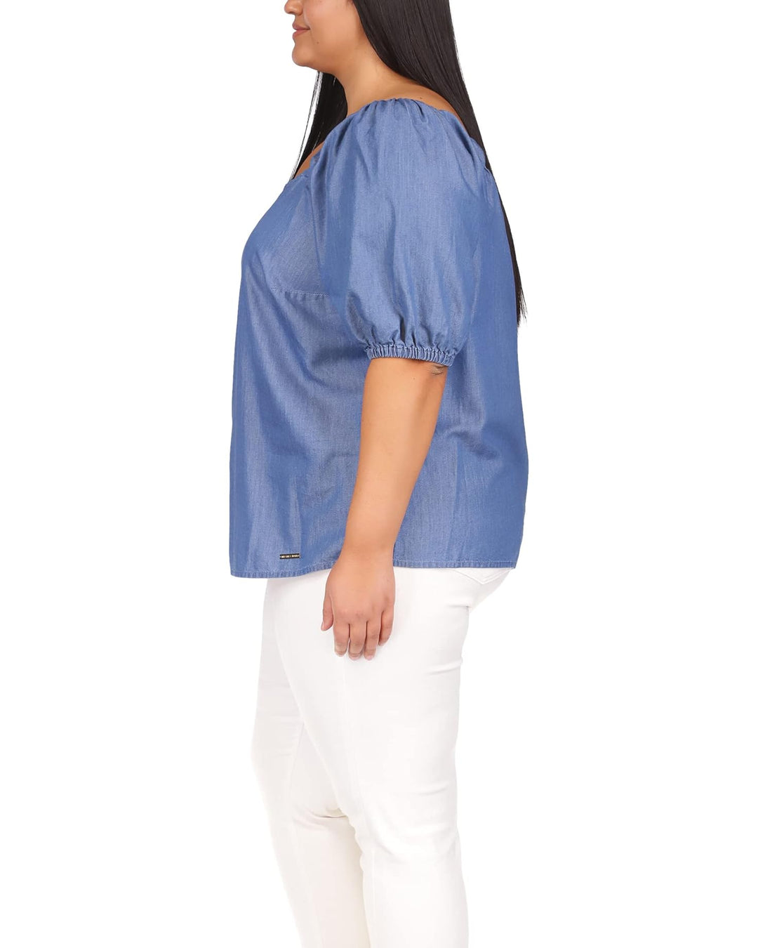 Michael Kors Chambray Square Neck Top