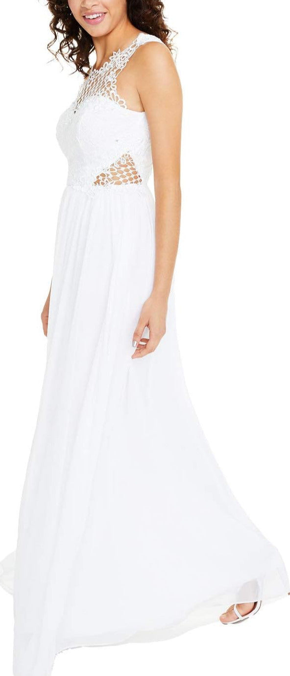 City Studio Juniors' Embellished Illusion Tulip Gown