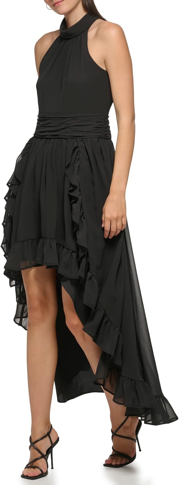 KARL LAGERFELD PARIS Ruffled High Low Dress