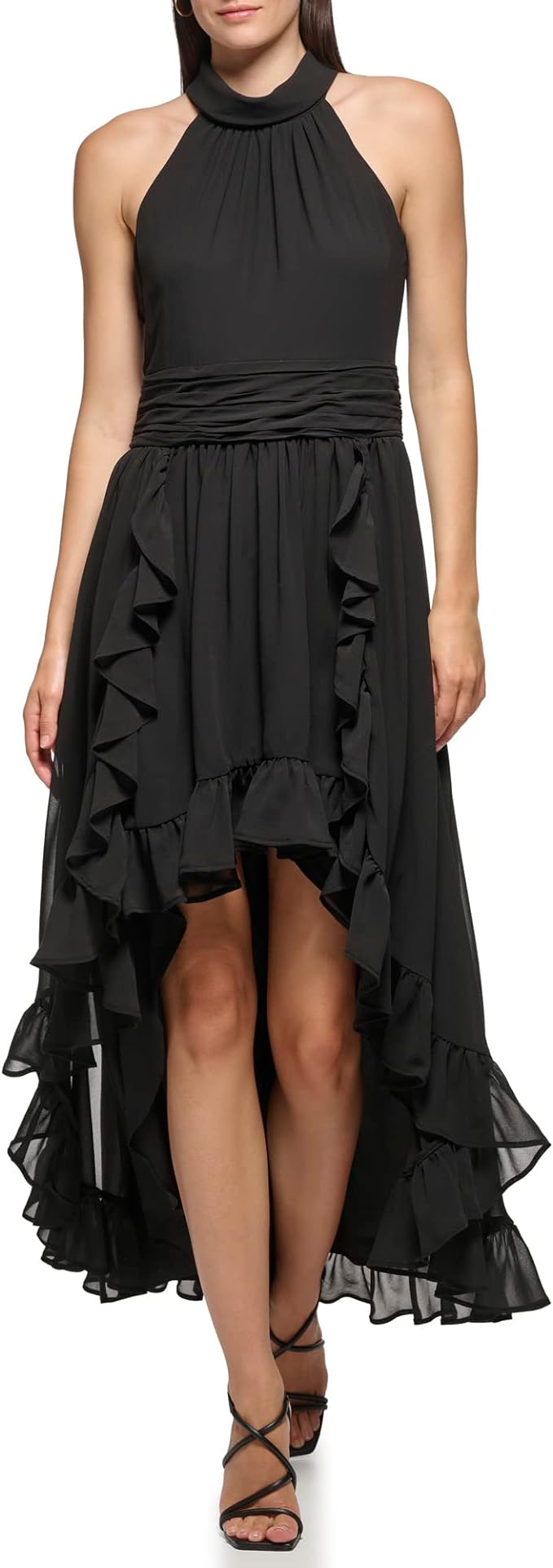 KARL LAGERFELD PARIS Ruffled High Low Dress