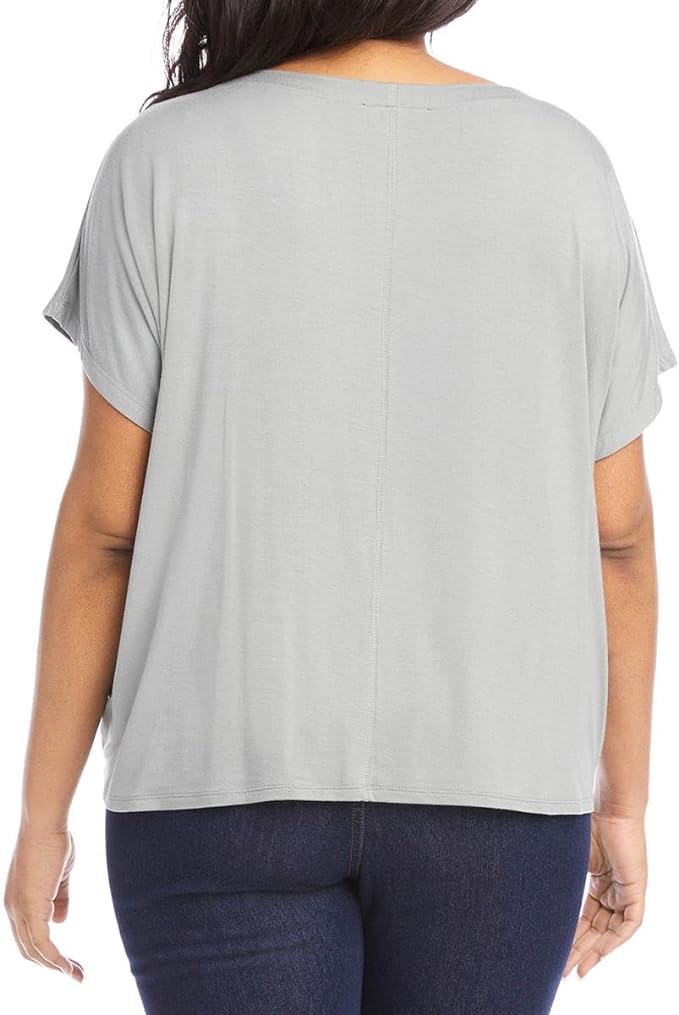 Karen Kane Plus Size Boat Neck Tie Front Top