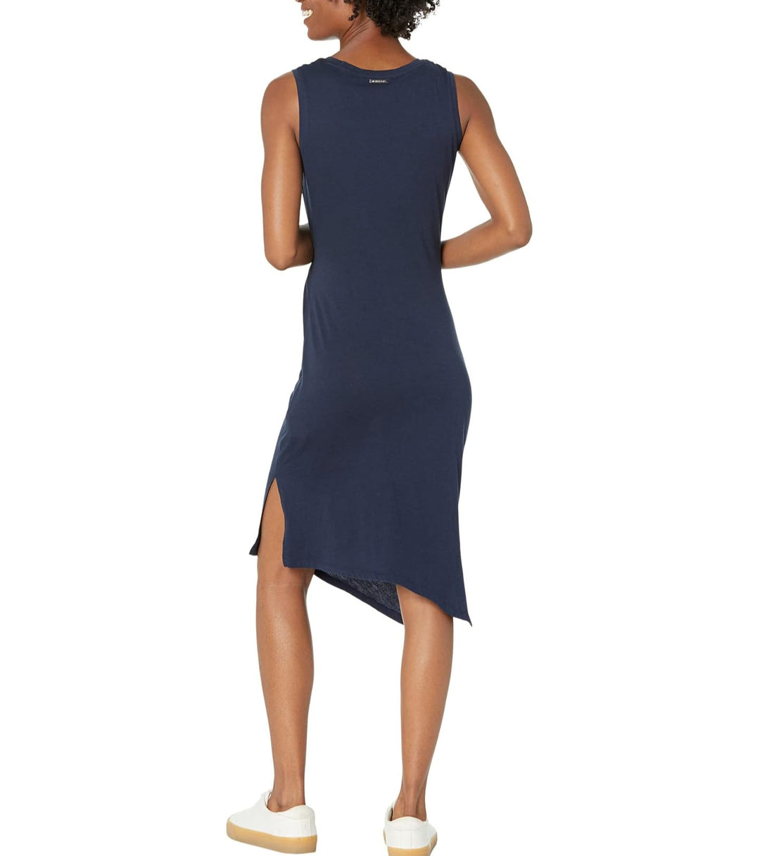 MICHAEL KORS Solid Crew Neck Drape Dress