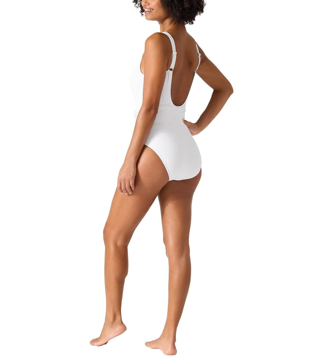 Tommy Bahama Cable Beach High Neck Belted One Piece Swimsuit