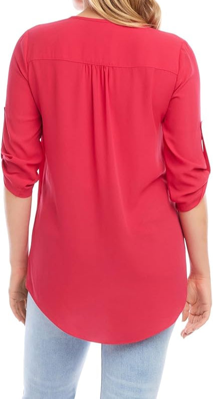 Karen Kane Asymmetric Hem Wrap Top