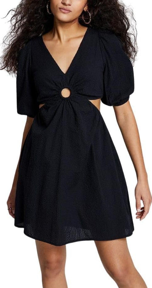 And Now This Women's Keyhole Cotton Mini Dress