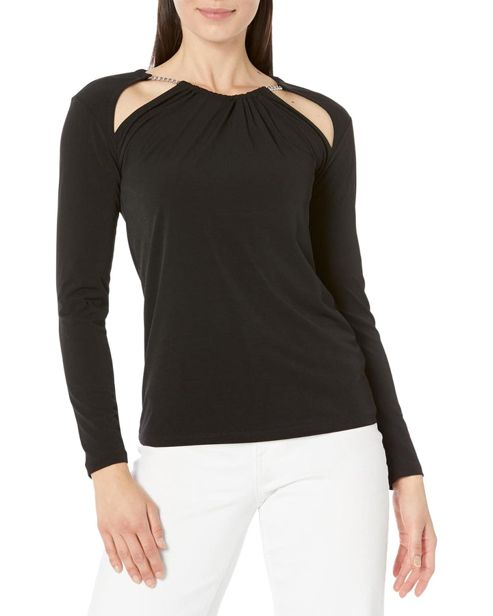 MICHAEL Michael Kors Solid Chain Cutout Top