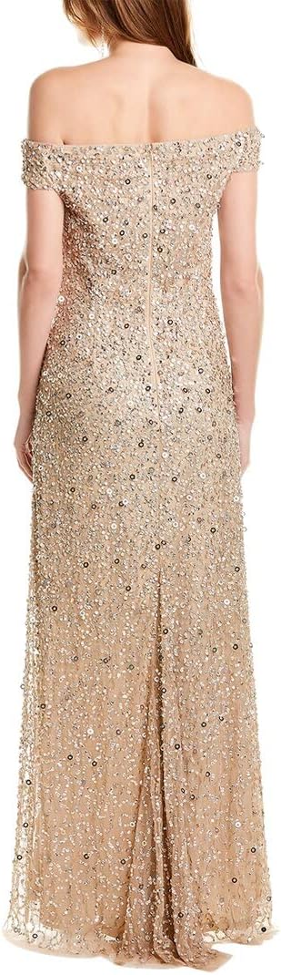 Adrianna Papell Off-the-Shoulder Sequined Gown