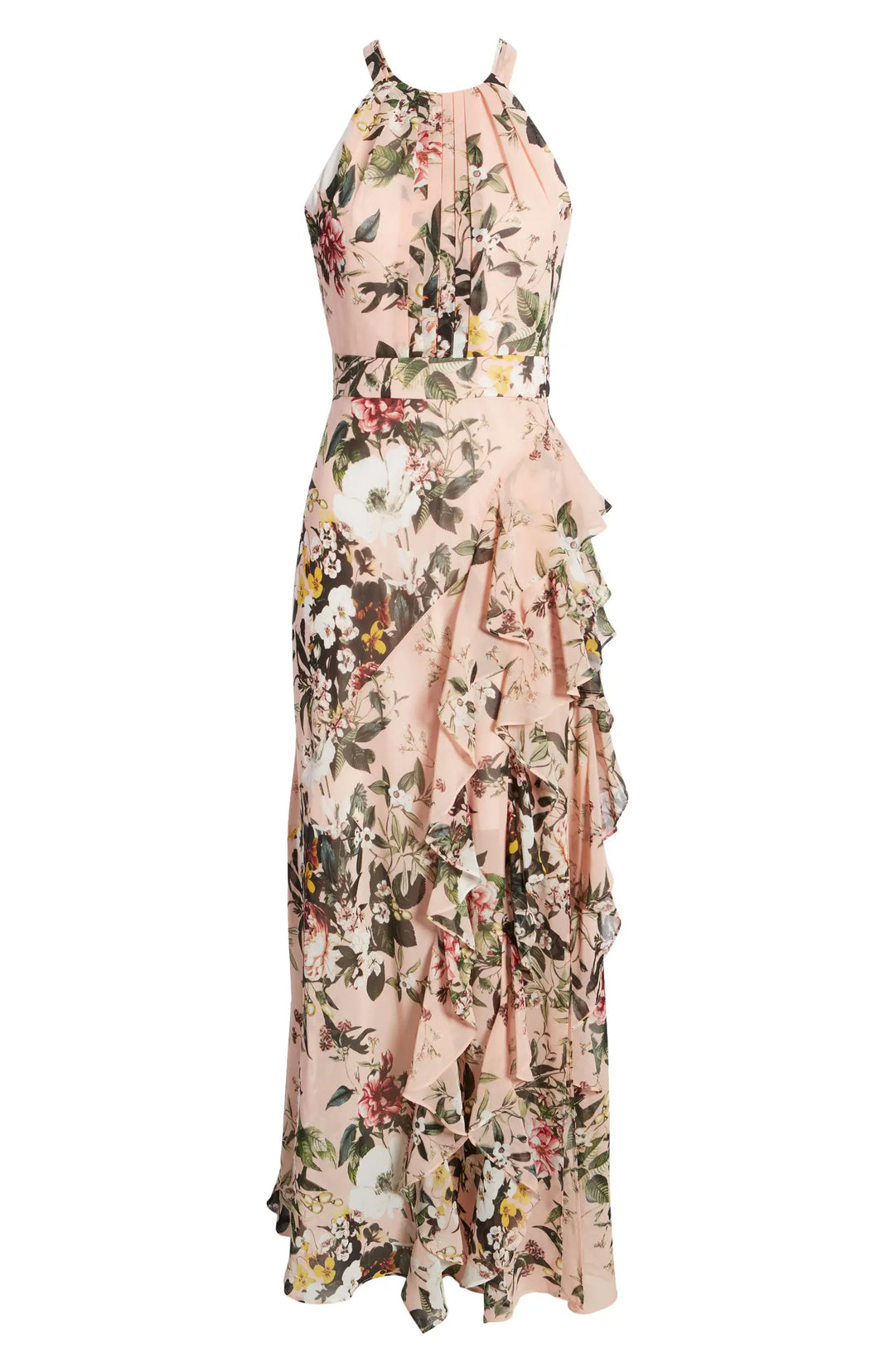 Eliza J Floral Print Halter Gown