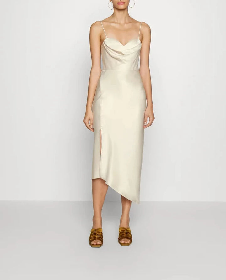 Alice and Olivia Kiyoko Asymmetric Slip Dress