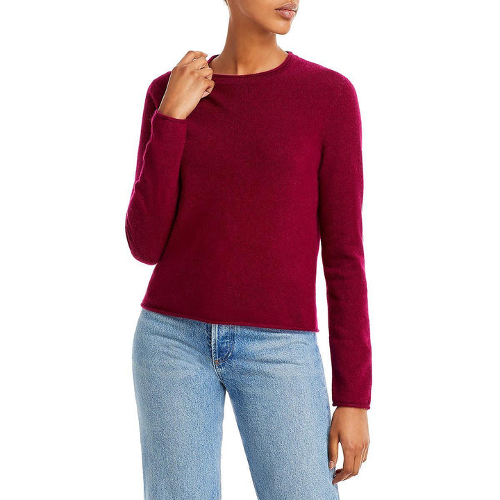 AQUA Cashmere Rolled Edge Cashmere Sweater