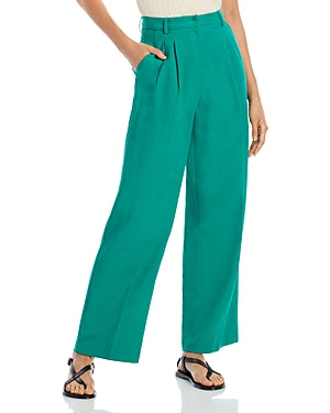 Lucy Paris Green Pleated Wide Leg Pants