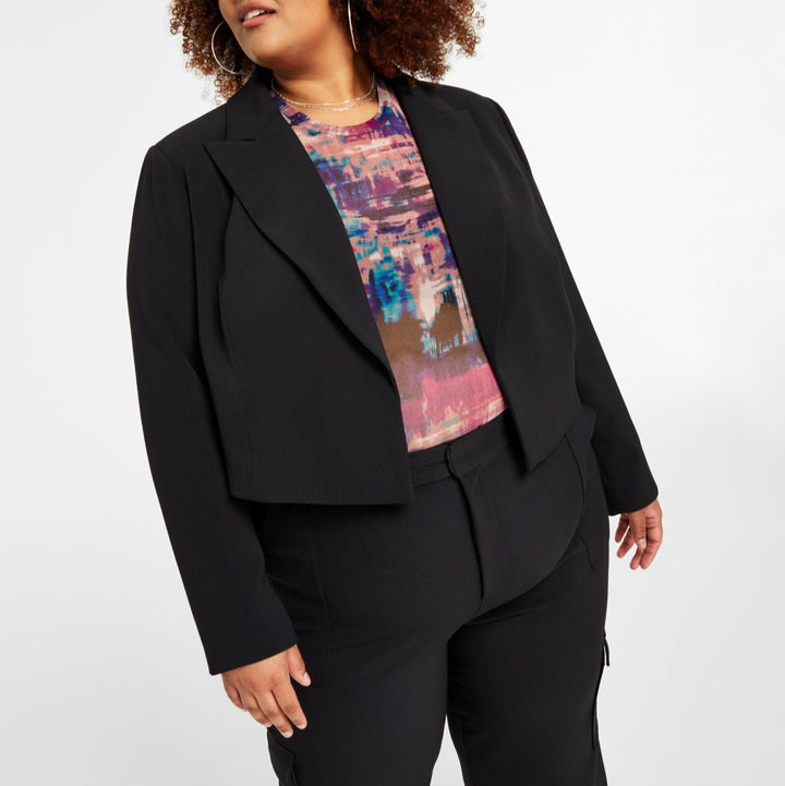 Nina Parker Cropped Open-Front Blazer