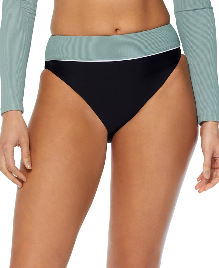 Reebok Colorblock Ribbed High-Waist Bikini Bottoms