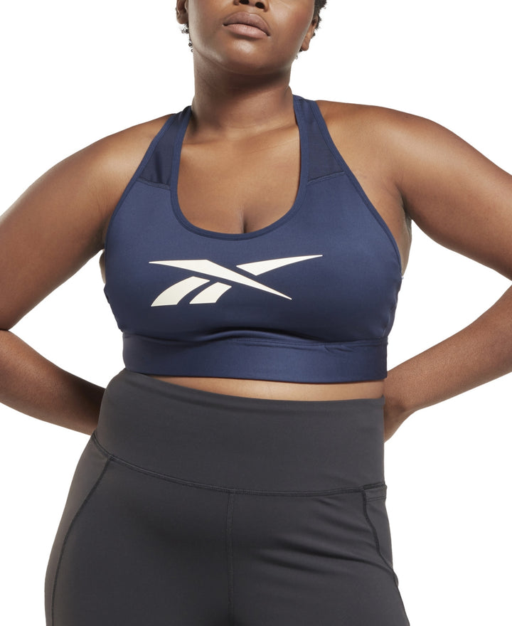 Reebok Plus Size Lux Vector Medium Impact Racerback Bra