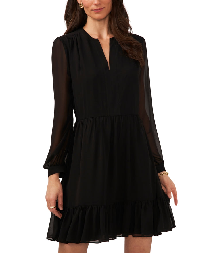 Vince Camuto Long Sleeve with V-Neck Dress