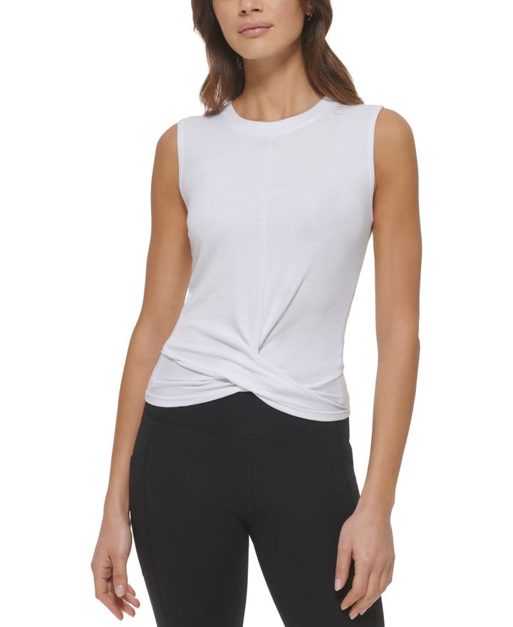 DKNY Rib-Knit Twist-Hem Tank