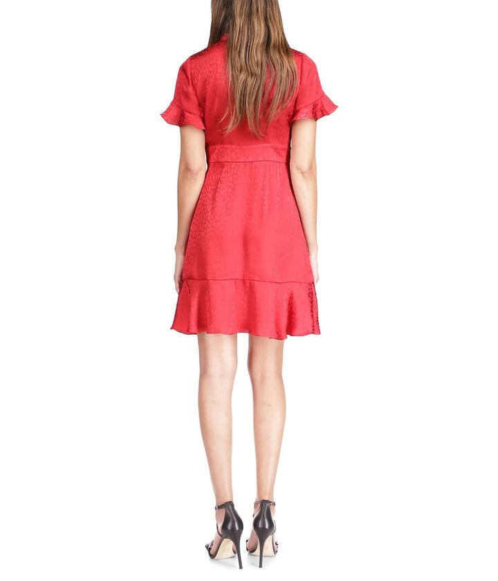 MICHAEL MICHAEL KORS Cheetah Plisse Tonal-Print Tie Dress