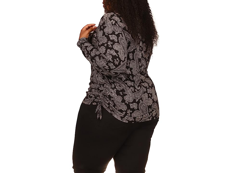 Michael Kors Plus Size Printed Ruched Top