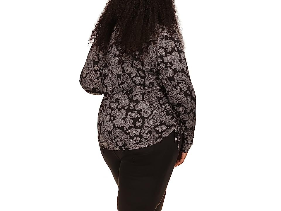 Michael Kors Plus Size Printed Ruched Top