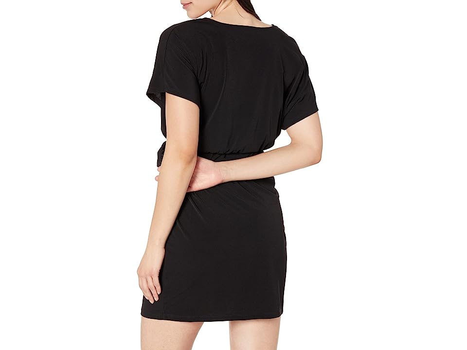 MICHAEL KORS Solid Tie Faux Wrap Dress