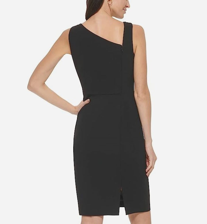 Calvin Klein Asymmetrical-Neck Sheath Dress