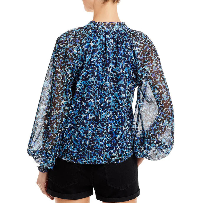 AQUA Printed Tassel Tie Top