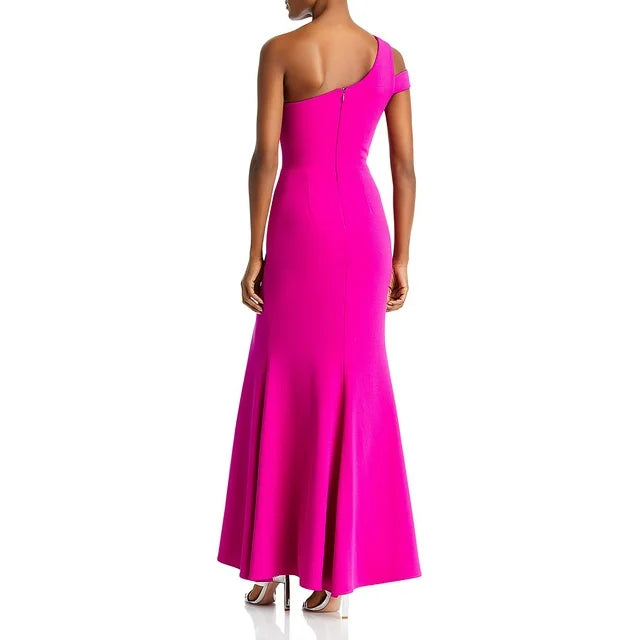 AQUA One Shoulder Cutout Gown