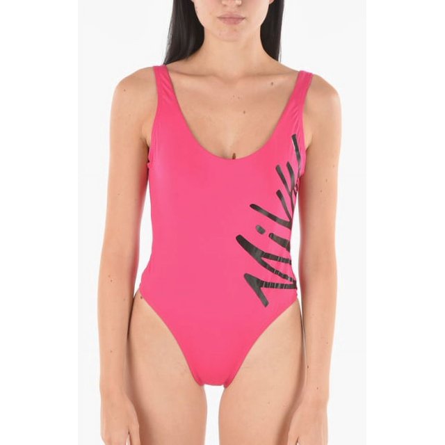 Nike Logo Open-Back One-Piece Swimsuit