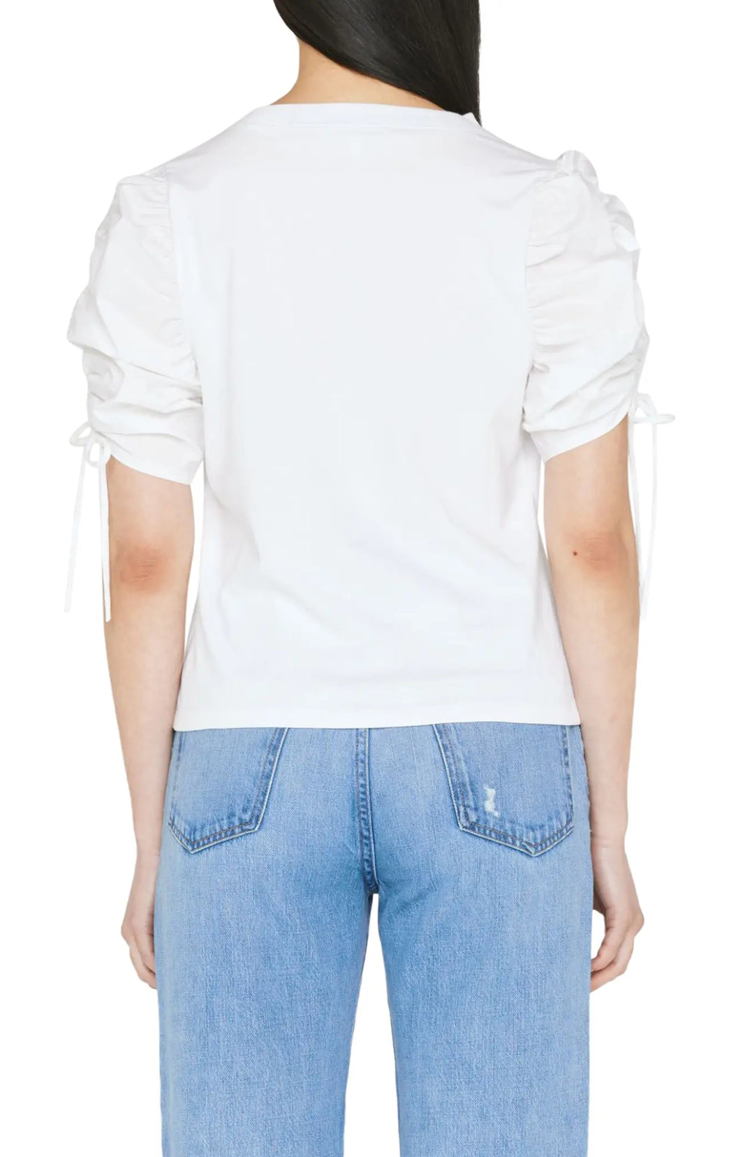 FRAME Ruched Sleeve T-Shirt