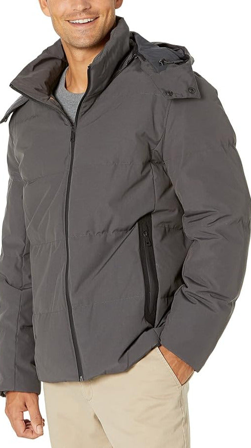 Cole Haan Men's Dry Hand Down with Detachable Hood Coat