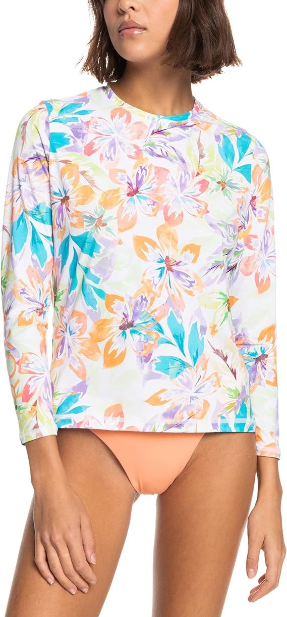 Roxy Juniors' Sea Skippin Printed Long-Sleeve Swim Shirt