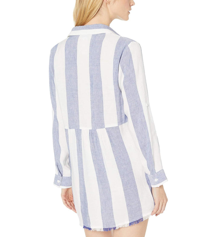 Tommy Bahama Rugby Beach Stripe Boyfriend Shirt Cover-Up