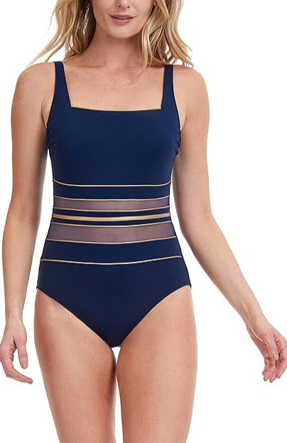 Gottex Onyx Square Neck One Piece Swimsuit