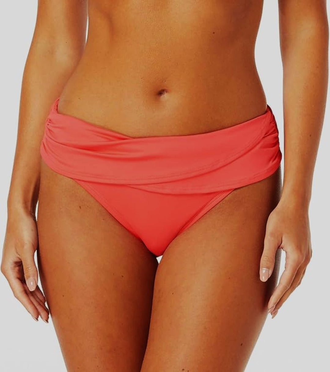 Vince Camuto Draped High-Waist Bikini Bottoms