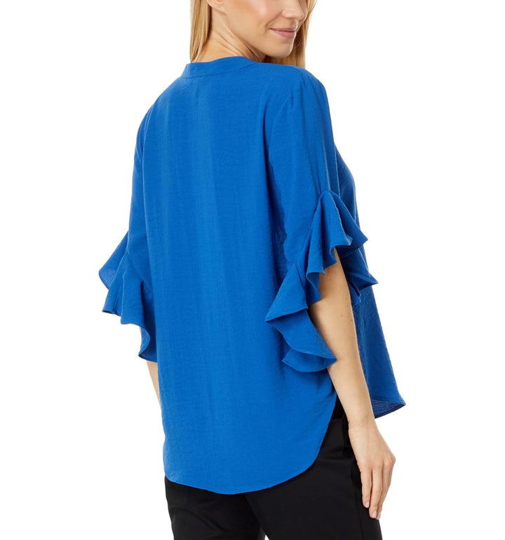 VINCE CAMUTO Split Neck Ruffle Sleeve Blouse