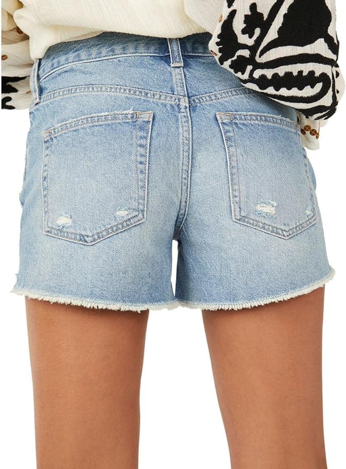 Free People Cotton Maggie Distressed Shorts