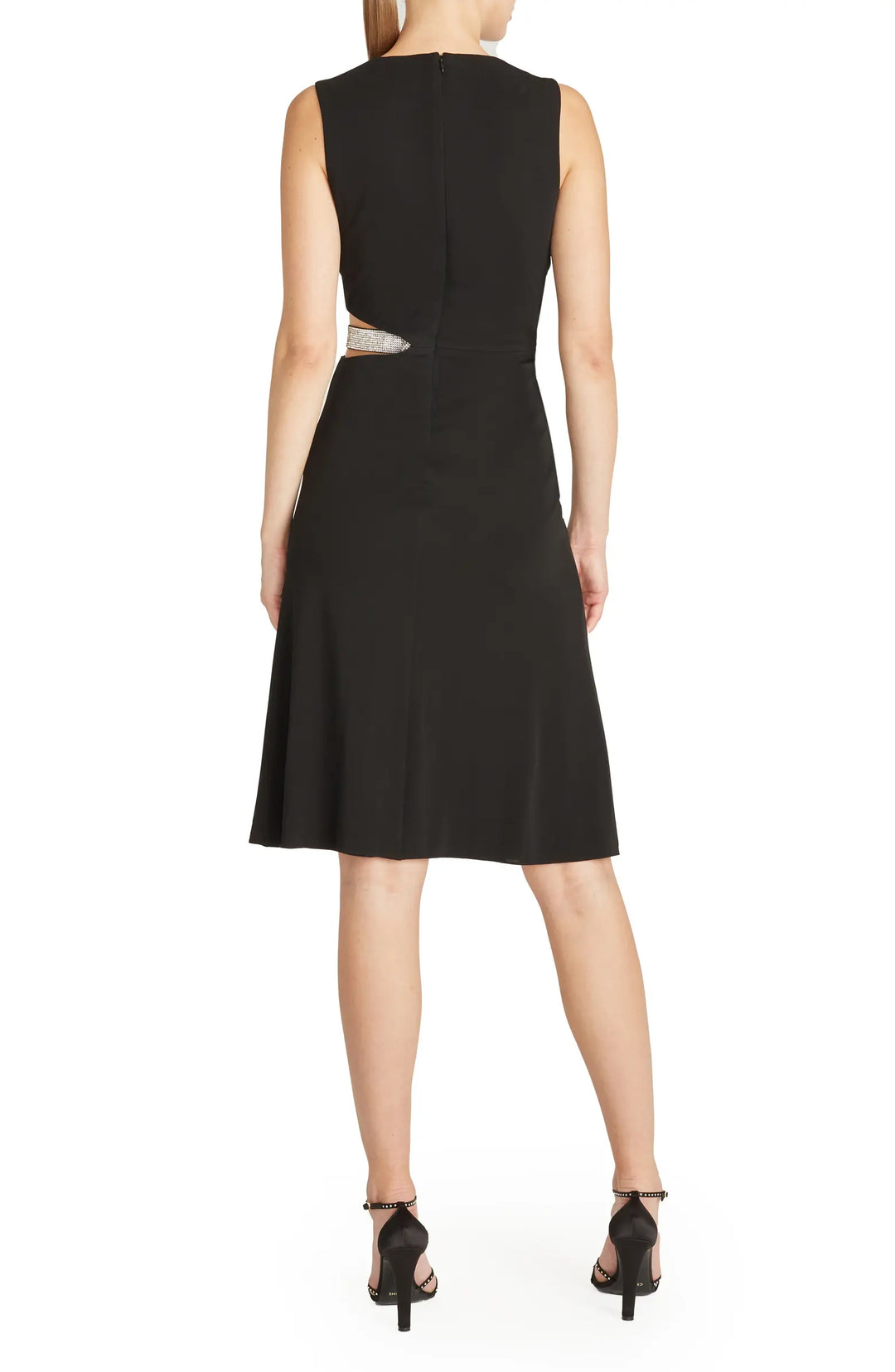 HALSTON Selena Jersey Crystal Strap Sheath Dress