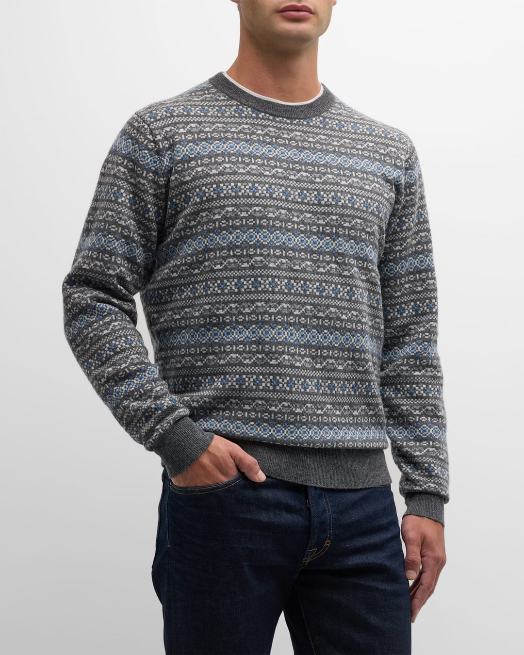 Peter Millar MEN Crown Conway Wool & Cashmere Fair Isle Crewneck Sweater