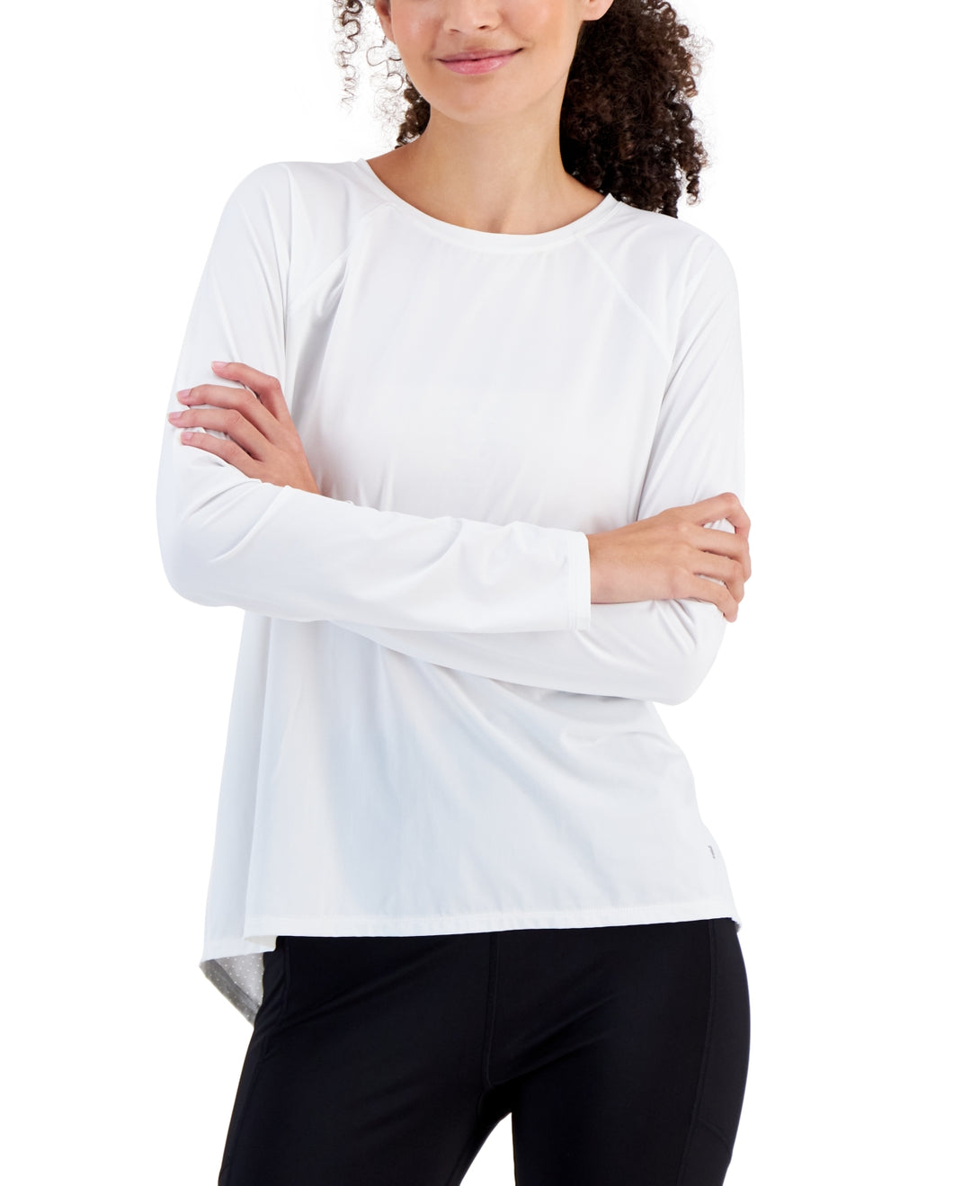 ID Ideology Active Perforated Tie-Back Long-Sleeve Top