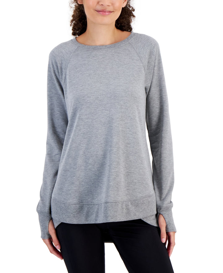 ID Ideology Active Butter French-Terry Long-Sleeve Thumbhole Tunic Top