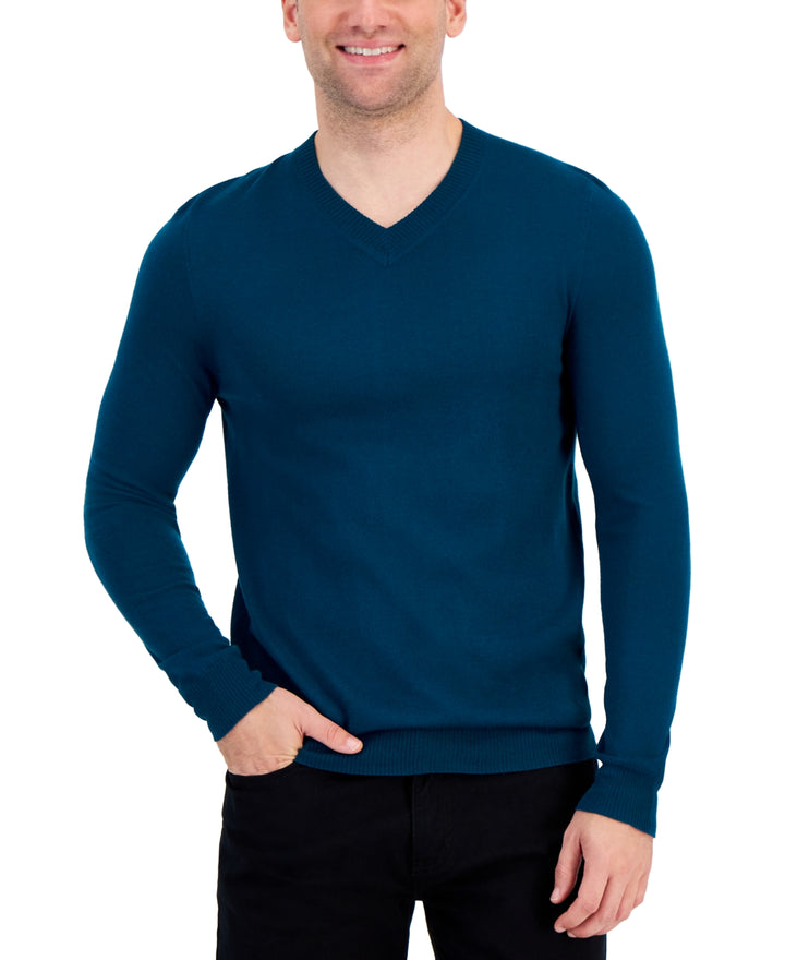 Alfani MEN Long-Sleeve V-Neck Merino Sweater