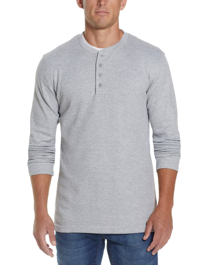 Weatherproof Vintage MEN Long Sleeved Waffle Henley T-shirt