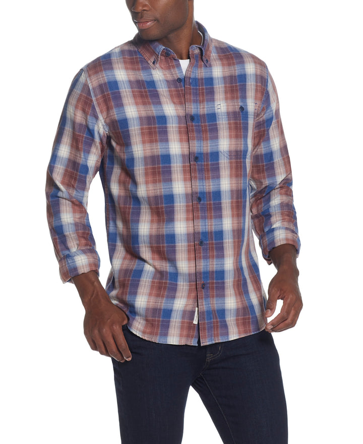 Weatherproof Vintage MEN Plaid Burnout Shirt