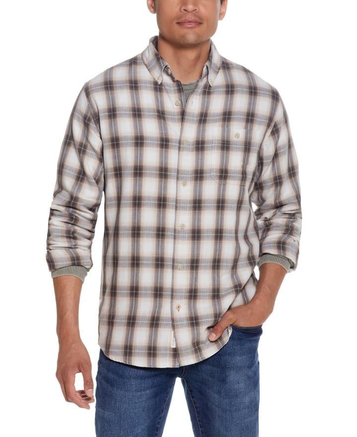 Weatherproof Vintage MEN Plaid Burnout Shirt