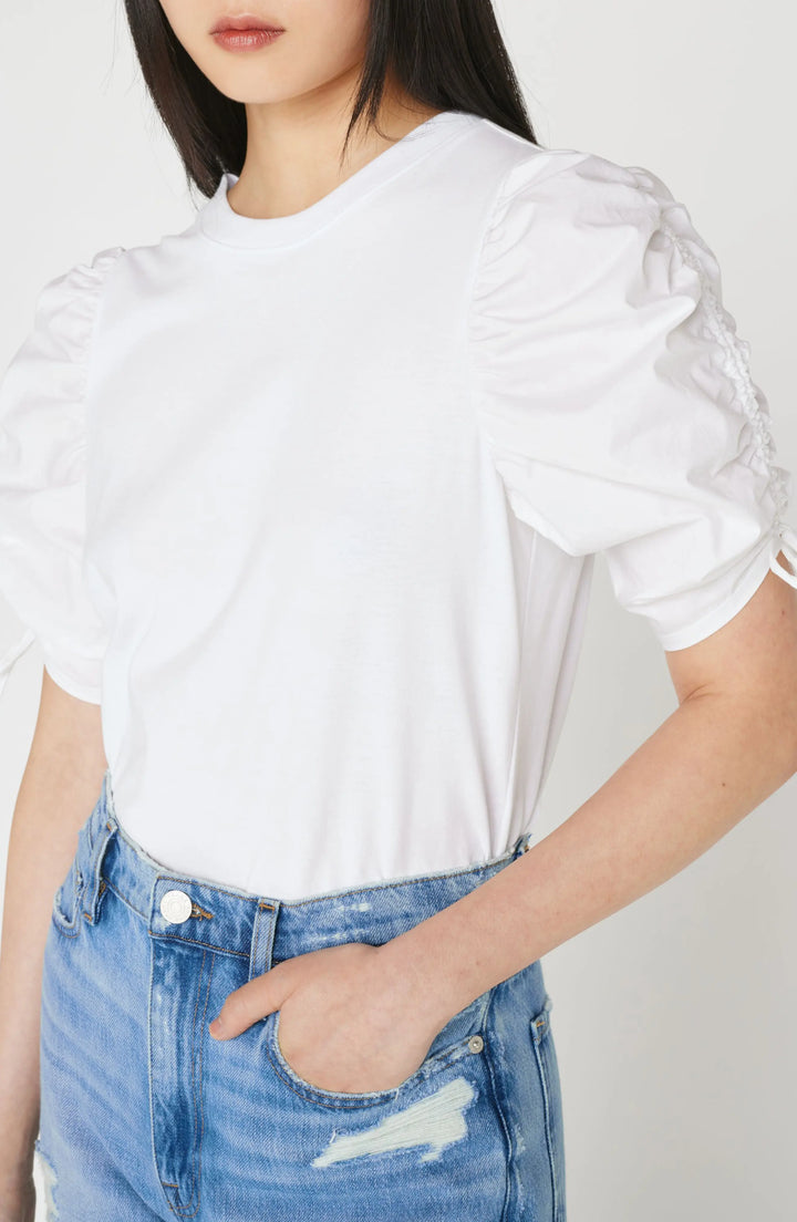 FRAME Ruched Sleeve T-Shirt