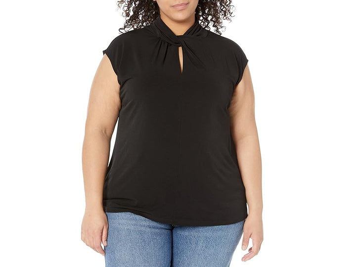 MICHAEL MICHAEL KORS Plus Size Twist-Neck Sleeveless Top
