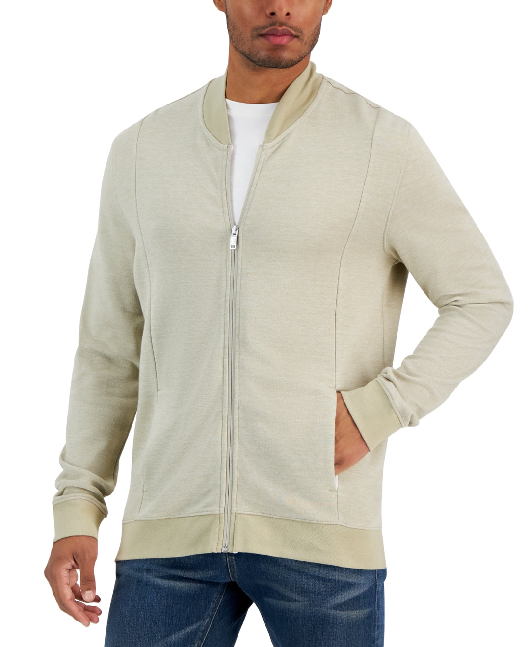 Alfani MEN Zip-Front Sweater Jacket