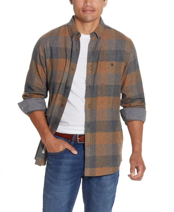 Weatherproof Vintage MEN Plaid Burnout Shirt