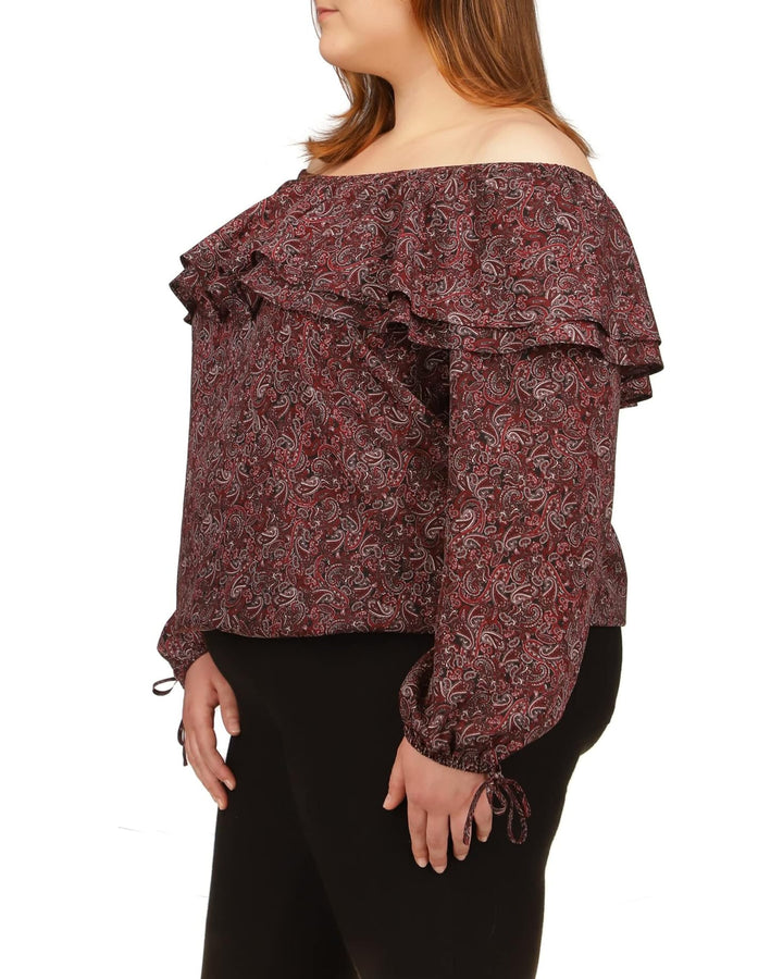 MICHAEL Michael Kors Pop Paisley Off-The-Shoulder Top