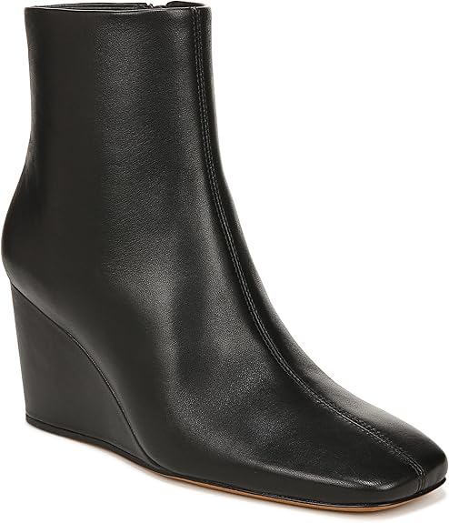 Vince Women's Andy Square Toe Wedge Heel Ankle Booties